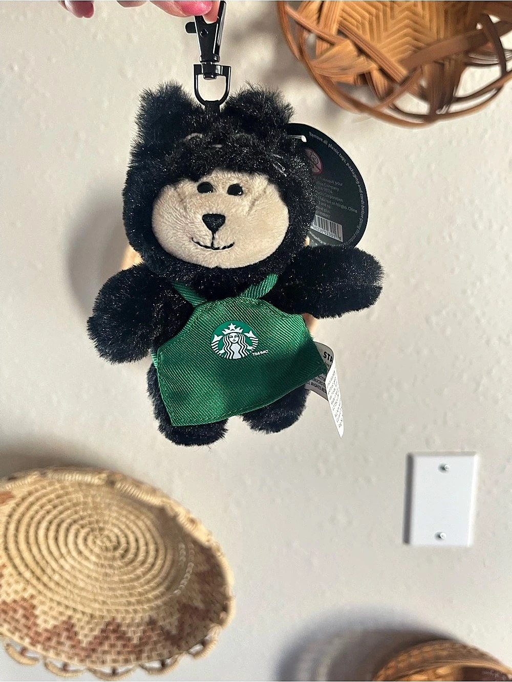 Starbucks Bearista Keychain 2026 Plush in Black & Green